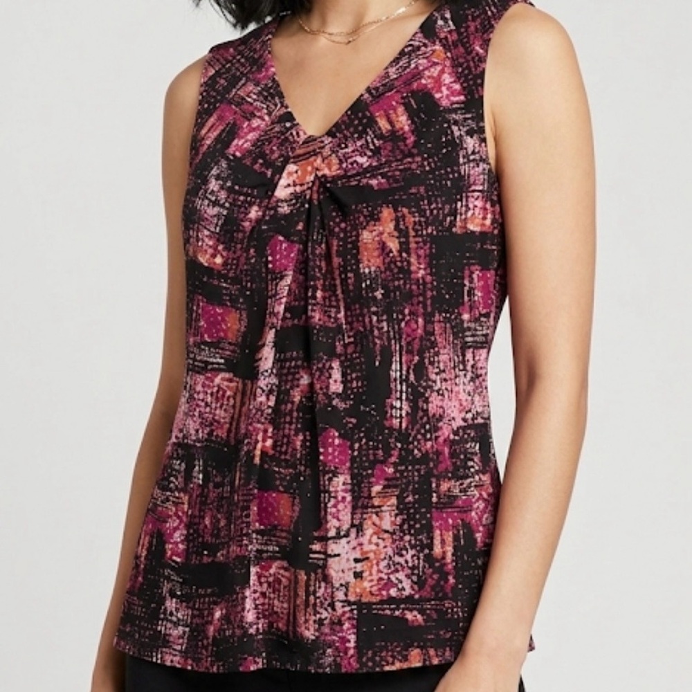 212 COLLECTION Backstroke Print Top Women’s M Black Pink